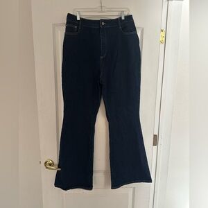 Boden Denim Flare Leg High Waist Dark Wash jeans 14Long